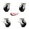 Service Caster 5 Inch Kingpinless Phenolic Wheel Swivel Caster Set with 2 Brakes SCC-KP30S520-PHR-2-SLB-2 - alternate 2